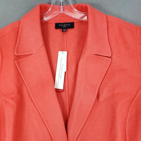 New Talbots Beautiful & Soft Pink Wool Double Faced Flannel Coat 20W 2X Jacket - Picture 2 of 8